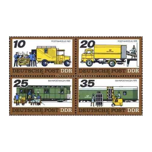 4 عدد تمبر حمل و نقل پستی - جمهوری دموکراتیک آلمان 1978