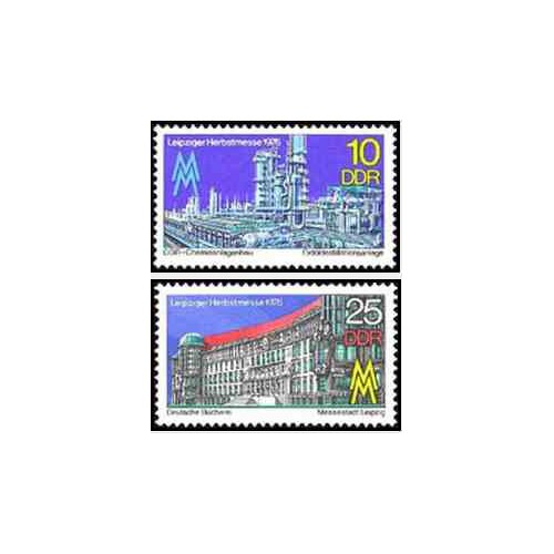 2 عدد تمبرنمایشگاه پائیزه لایپزیک - جمهوری دموکراتیک آلمان 1976