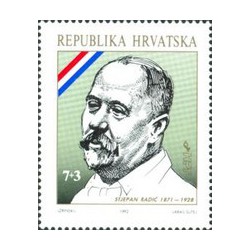 1 عدد تمبر کروات های بزرگ - استیپان رادیچ - کرواسی 1992