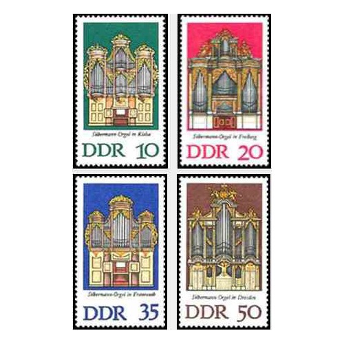 4 عدد تمبر ارگهای ساخت سیلبرمن - جمهوری دموکراتیک آلمان 1976