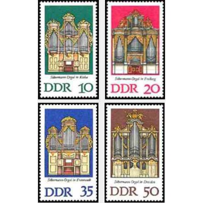 4 عدد تمبر ارگهای ساخت سیلبرمن - جمهوری دموکراتیک آلمان 1976