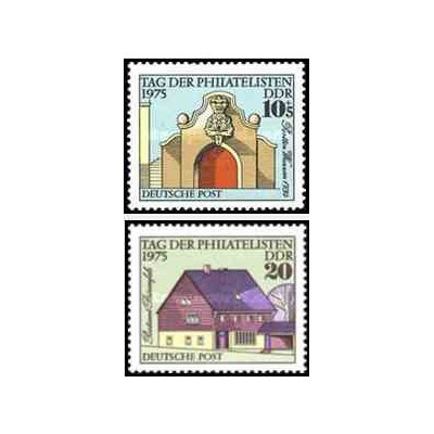 2 عدد تمبر روز تمبر - جمهوری دموکراتیک آلمان 1975
