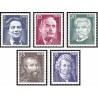 5 عدد تمبر شخصیتها - اوتو، مان ، شوایتزر ، میکلانژ و آمپره  - جمهوری دموکراتیک آلمان 1975