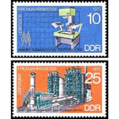 2 عدد تمبر نمایشگاه بهاره لایپزیک - جمهوری دموکراتیک آلمان 1975