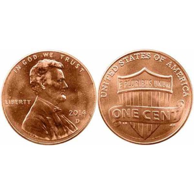 سکه 1 سنت - برنجی - آمریکا 2014 غیر بانکی