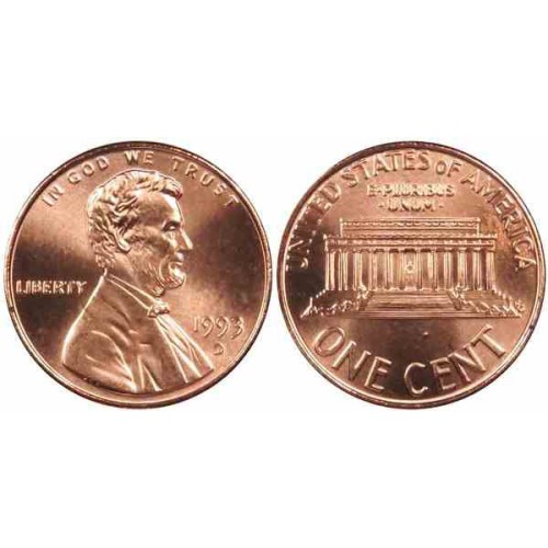 سکه 1 سنت - برنجی - آمریکا 1993غیر بانکی