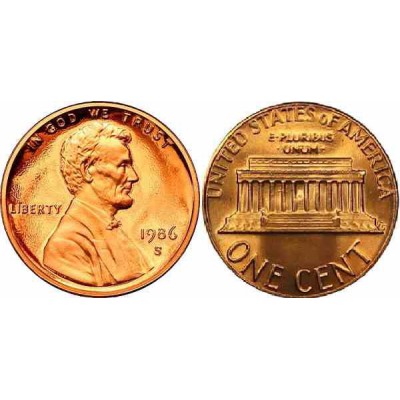 سکه 1 سنت - برنجی - آمریکا 1986غیر بانکی