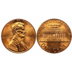 سکه 1 سنت - برنجی - D - آمریکا 1985غیر بانکی