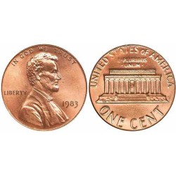 سکه 1 سنت - برنجی - آمریکا 1983غیر بانکی