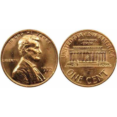 سکه 1 سنت - برنجی - آمریکا 1972غیر بانکی