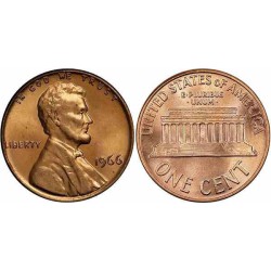 سکه 1 سنت - برنجی - آمریکا 1966غیر بانکی