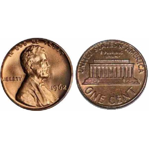 سکه 1 سنت - برنجی - آمریکا 1962غیر بانکی