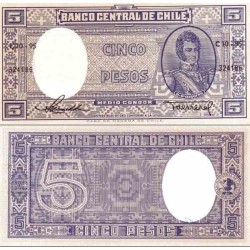 اسکناس 5 پزو - نیم کندر - شیلی 1958