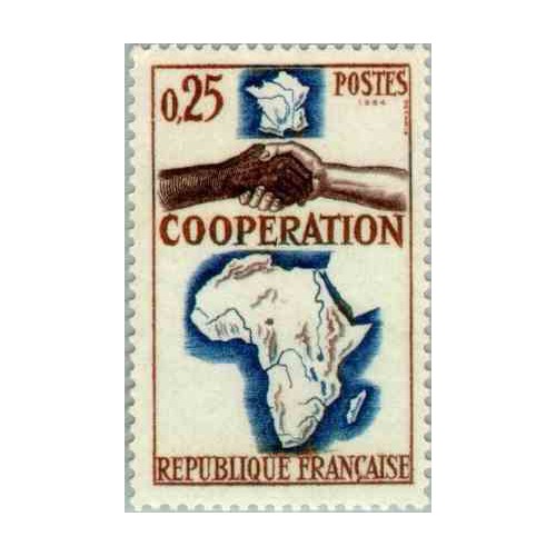 1 عدد تمبر سال همکاری بین المللی- فرانسه 1964