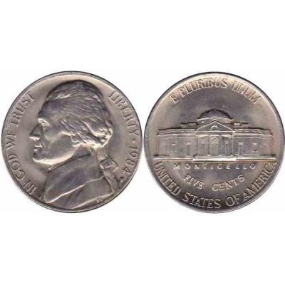سکه 5 سنت - نیکل مس - آمریکا 1984غیر بانکی