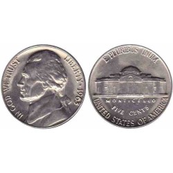 سکه 5 سنت - نیکل مس - آمریکا 1963غیر بانکی