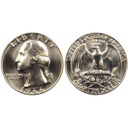 سکه 25 سنت - کوارتر - نیکل مس - تصویر جرج واشنگتن - آمریکا 1966 غیر بانکی