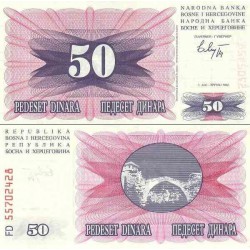 اسکناس 50 دینار - بوسنی و هرزگوین 1992