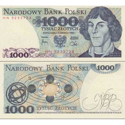 اسکناس 1000 زلوتیچ - لهستان 1982