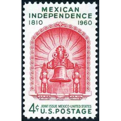 1 عدد تمبر استقلال مکزیک - آمریکا 1960