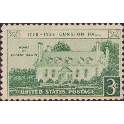 1 عدد تمبر تالار گانستون - ویرجینیا - آمریکا 1958