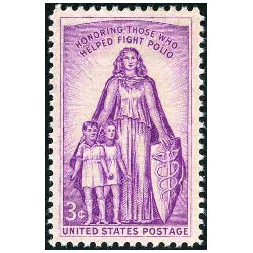 1 عدد تمبر مبارزه با فلج اطفال - آمریکا 1957