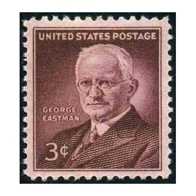 1 عدد تمبر یادبود جورج ایستمن مخترع فیلم رول و بنیانگذارر کمپانی کداک - آمریکا 1954