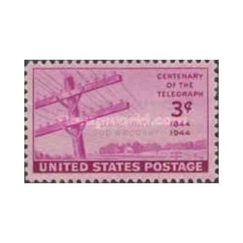 1 عدد تمبر صدمین سالگرد اولین پیام ارسال شده توسط تلگراف - آمریکا 1944