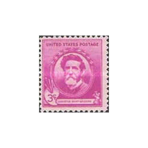 1 عدد تمبر یادبود مشاهیر آمریکا - آگوست سنت گودنس - هنرمند  - آمریکا 1940