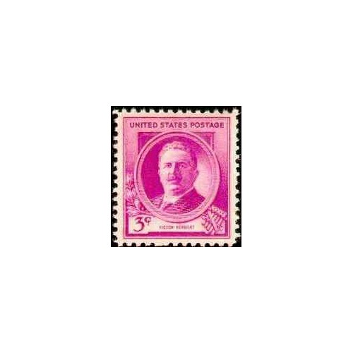 1 عدد تمبر یادبود مشاهیر آمریکا - ویکتور هربرت - آهنگساز  - آمریکا 1940