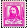 1 عدد تمبر یادبود مشاهیر آمریکا - جیمز راسل لوول - شاعر  - آمریکا 1940