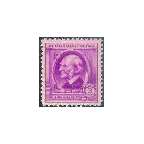 1 عدد تمبر یادبود مشاهیر آمریکا - رالف والدو امرسون - فیلسوف و نویسنده  - آمریکا 1940