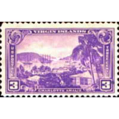 1 عدد تمبر بندر شارلوت آمالی - جزایر ویرجین - آمریکا 1937
