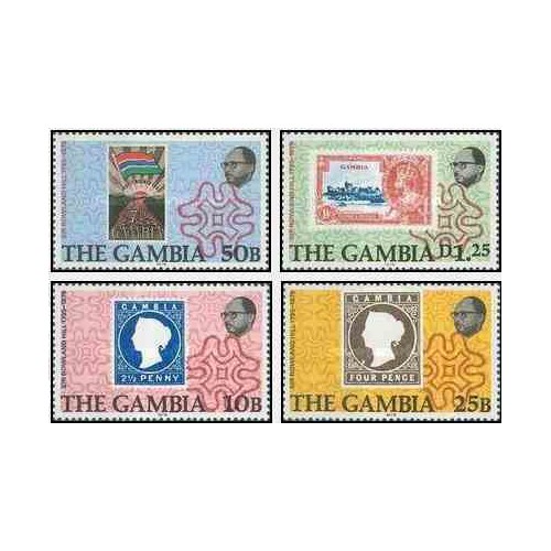4 عدد تمبر - صدمین سالگرد مرگ سر رولند هیل - گامبیا 1979   