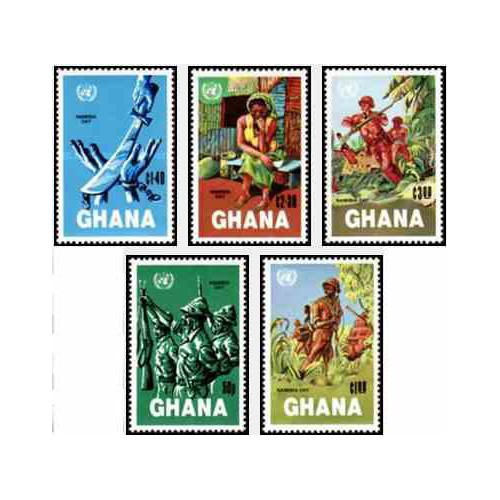 5 عدد تمبر روز نامیبیا - غنا 1984