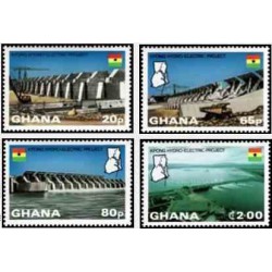 4 عدد تمبر پروژه برق آبی کپونگ - غنا 1982 قیمت 9.7 دلار