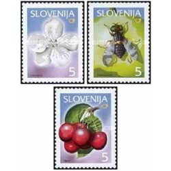 3 عدد تمبر میوه ها - اسلوونی 2000