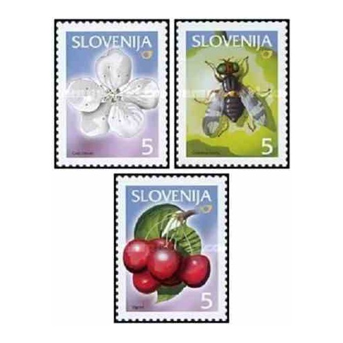 3 عدد تمبر میوه ها - اسلوونی 2000