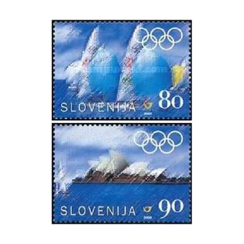 2 عدد تمبر بازیهای المپیک سیدنی ، استرالیا - اسلوونی 2000