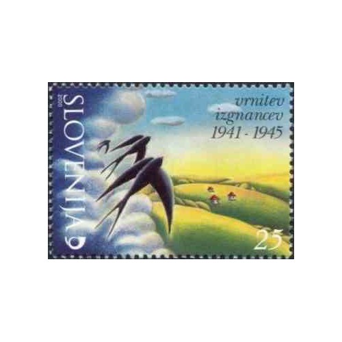1 عدد تمبر بازگشت تبعیدی ها - اسلوونی 2000
