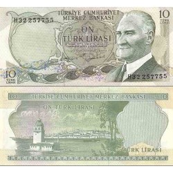 اسکناس 10 لیر - ترکیه 1970