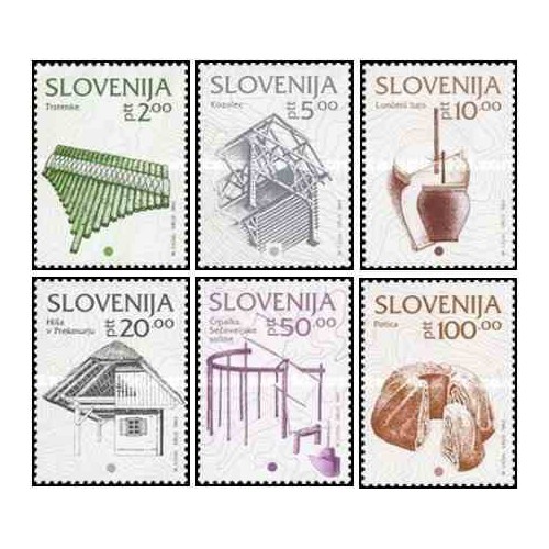 6 عدد تمبر سری پستی -اسلوونی اروپا در سایز مینیاتوری - اسلوونی 1993 قیمت 3.9 دلار