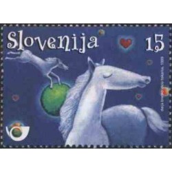 1 عدد تمبر تبریک  - اسلوونی 1999
