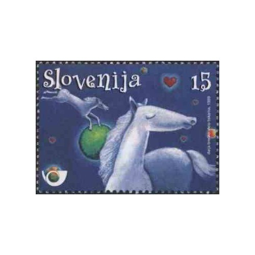1 عدد تمبر تبریک  - اسلوونی 1999