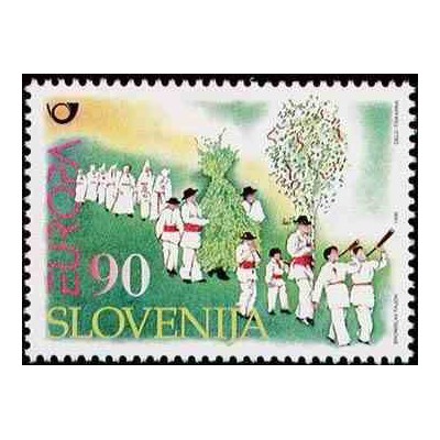 1 عدد تمبر مشترک اروپا - Europa Cept - فستیوالها و جشنهای ملی - اسلوونی 1998