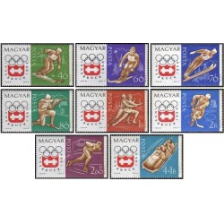 8 عدد تمبر بازی های المپیک زمستانی - اینسبروک ، اتریش - مجارستان 1963