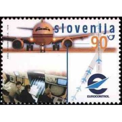 1 عدد تمبر یوروکنترل - کنوانسیون بین المللی همکاری برای ایمنی ناوبری هوائی  - اسلوونی 1998