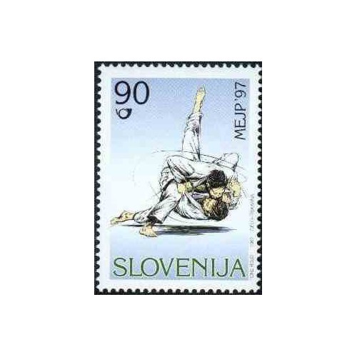 1 عدد تمبر ورزشی - مسابقات قهرمانی جودو جوانان اروپا - اسلوونی 1997