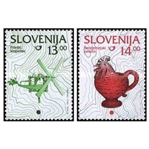 2 عدد تمبر سری پستی -اسلوونی اروپا در سایز مینیاتوری - اسلوونی 1997