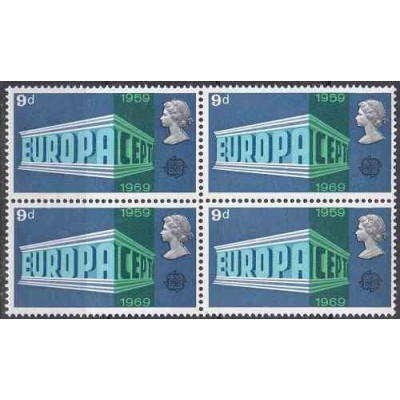 1 عدد بلوک تمبر مشترک اروپا - Europa Cept - انگلیس 1969